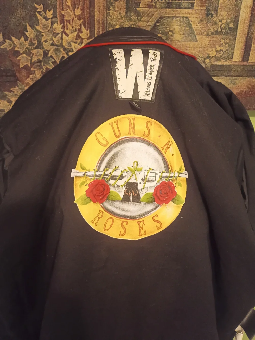 Guns And Roses Jacket Wilsons Leather Black Asymmetrical Zip Bomber Jacket
